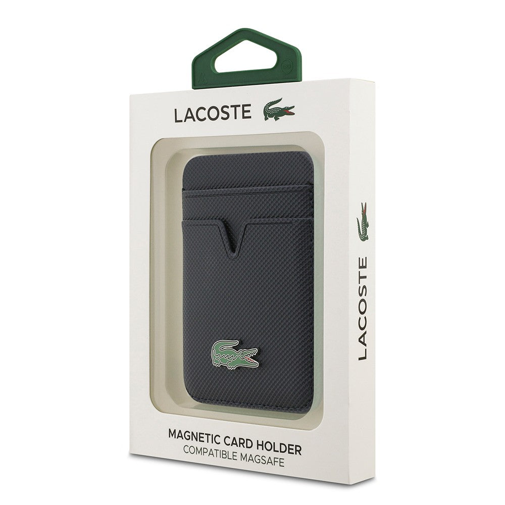 Lacoste Orjinal Lisanslı 2 Hazneli PU Pike Desenli İkonik Timsah Dokuma Logolu Magnetik Kartlık
