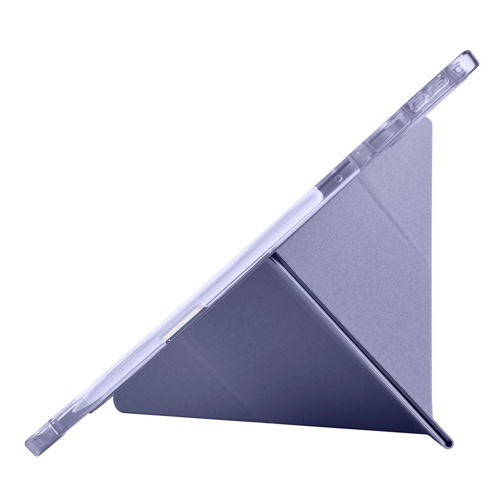 Lenovo Idea Tab Pro 12.7 TB-373FU Kılıf Zore Tri Folding Kalem Bölmeli Standlı Kılıf Mor