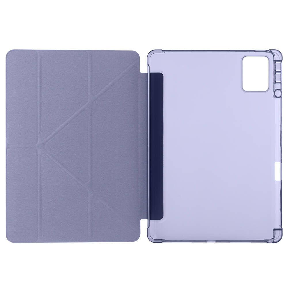 Lenovo M11 TB-330FU Kılıf Zore Tri Folding Kalem Bölmeli Standlı Kılıf Mavi