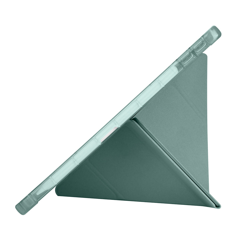 Lenovo Tab TB-311FU Kılıf Zore Tri Folding Kalem Bölmeli Standlı Kılıf Koyu Yeşil