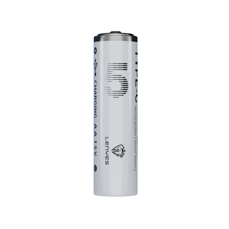 Lenyes AA105 Type-C Şarj Portlu Şarj Edilebilir AA Lityum-ion Pil 2800mWh 1.5V 2 Adet