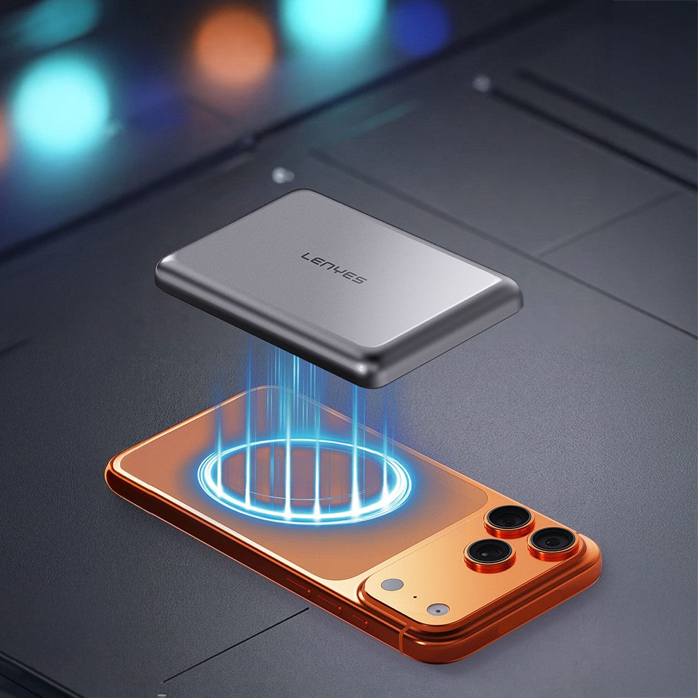 Lenyes PW0015D Ultra İnce LED Göstergeli Wireless Powerbank 15W 5000mAh