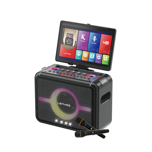 Lenyes S892 RGB Işıklı Mikrofonlu Dokunmatik Ekranlı Taşınabilir TWS Bluetooth Speaker Hoparlör v5.3 300W