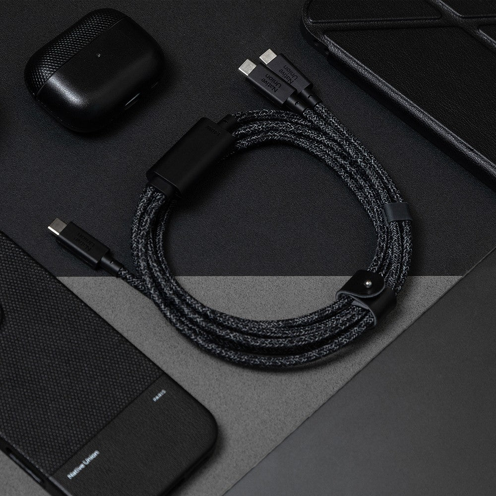 Native Union Belt Serisi PD 2in1 Type-C To Type-C Hızlı Şarj Özellikli Şarj ve Data Kablosu 140W 2M