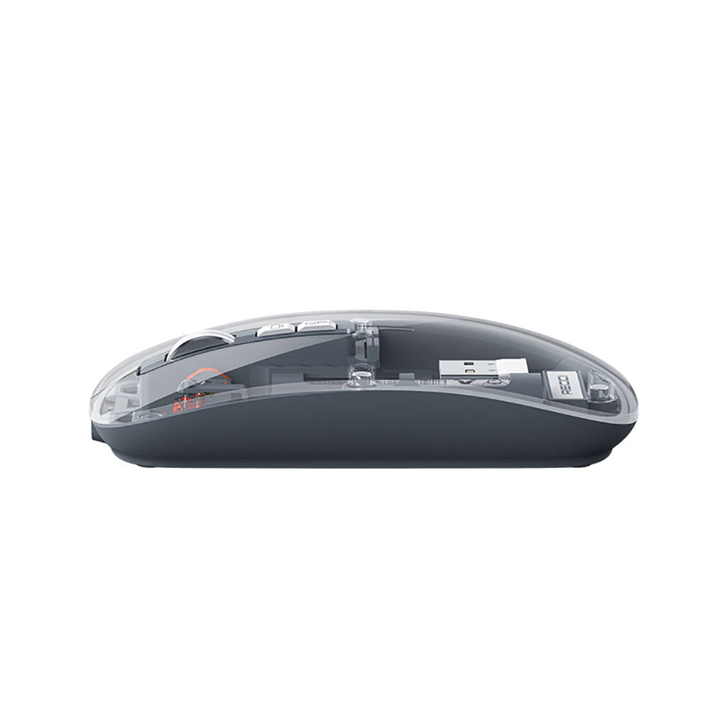Recci RCS-M01 Space Capsule Serisi Multimod Kablosuz Şeffaf Tasarım Mouse Gri