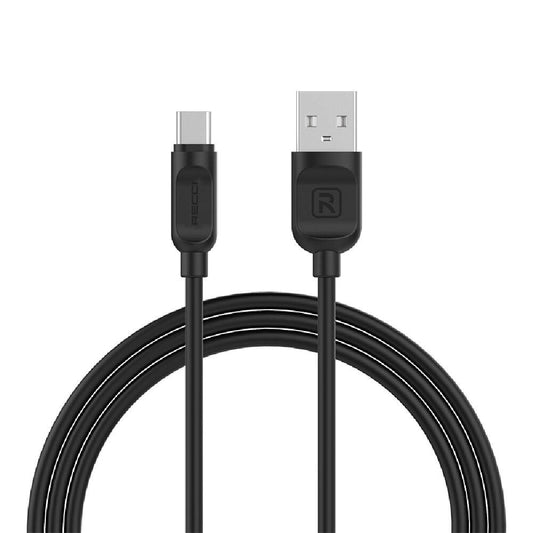 Recci RCT-P100 City of Sky Serisi Type-C to USB-A Data ve Şarj Kablosu 1M Siyah