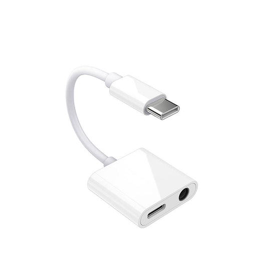 Recci RDS-A08 Type-C PD 3.0 2in1 Şarj ve Ses Adaptörü Beyaz
