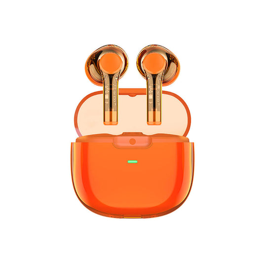 Recci REP-W50 Şeffaf Tasarım Hi-Fi Ses Kaliteli Bluetooth v5.3 Amber Serisi Kulak İçi Kulaklık Siyah