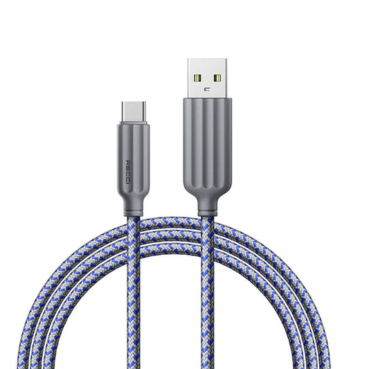 Recci RTC-N23C 3A Hızlı Şarj Özellikli Type-C to USB-A Kablo 1M Gri