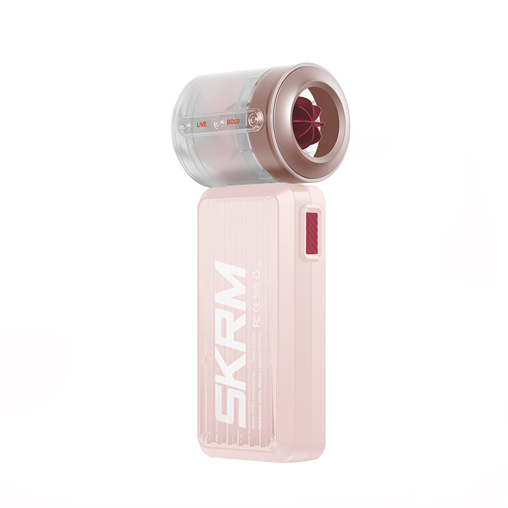 Skinarma Gyro Serisi Bilek Askı İpli Dijital LED Göstergeli Portatif Soğutucu El Fanı Pembe