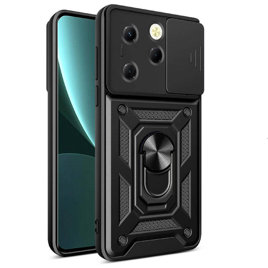 Tecno Spark 20 Pro 4G Kılıf Magnetik Standlı Kamera Korumalı Zore Sürgülü Vega Kapak