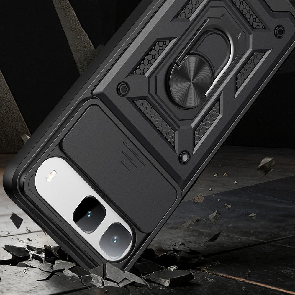 Tecno Spark 40 5G Kılıf Magnetik Standlı Kamera Korumalı Zore Sürgülü Vega Kapak
