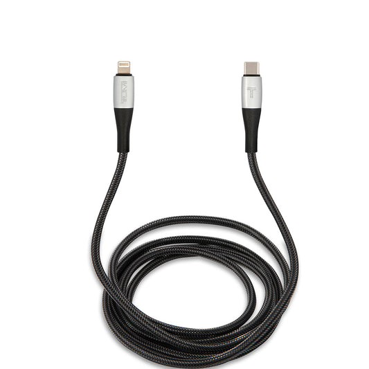 TUMI Hızlı Şarj Özellikli Naylon Örgü Tasarım Lightning To Type-C PD Kablo 1.5M MFI Lisanslı Siyah