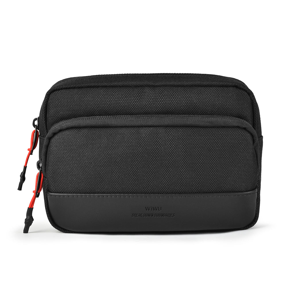 Wiwu Essen Serisi Suya Dayanıklı 1200D Polyester Kumaş Çapraz Vücut Çantası Siyah