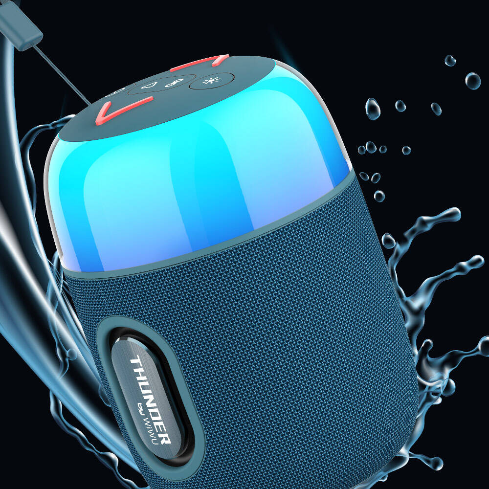 Wiwu P60 Mini RGB Led Işıklı Thunder Wireless Bluetooth Speaker Hoparlör Mavi
