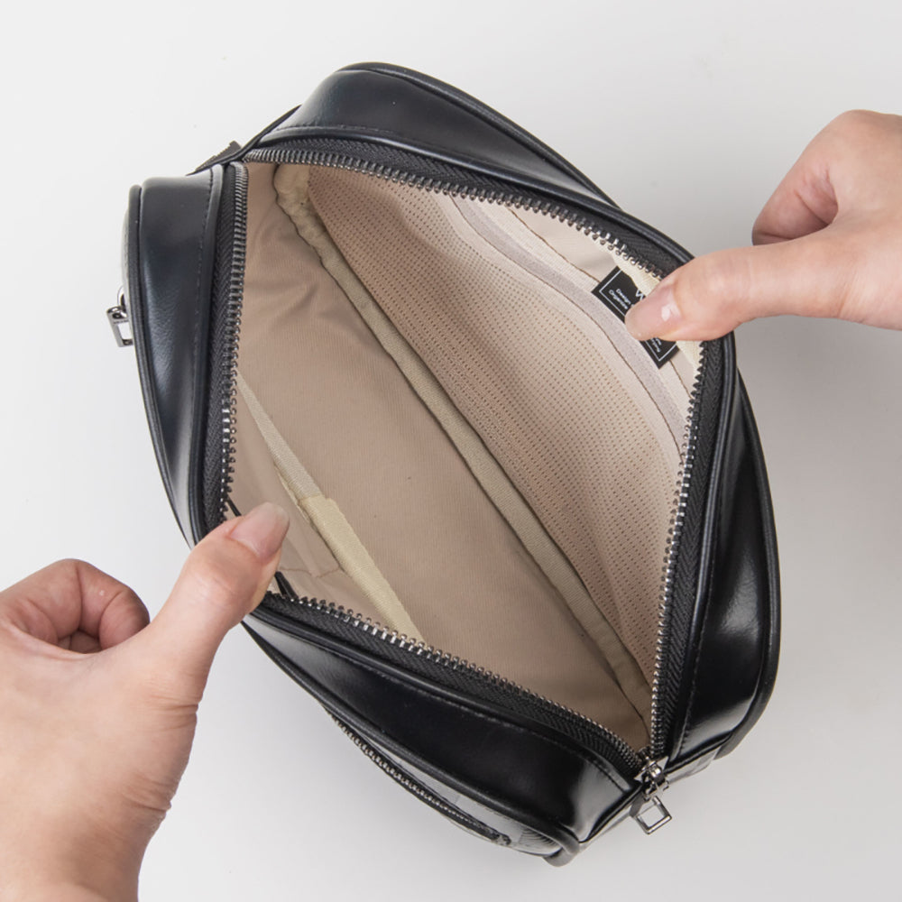 Wiwu Phantom Serisi Numerik Kilitli Yandan Fermuarlı Taşınabilir Mobil Aksesuar Çantası Siyah