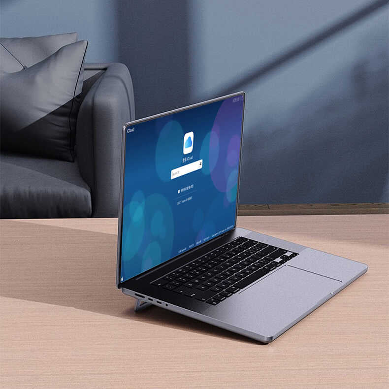 Wiwu S900 Yıkanabilir Yapıştırıcılı Mini Laptop Standı 2 Farklı Yükseklik Ayarı 11-17 inc Uyumlu Gri