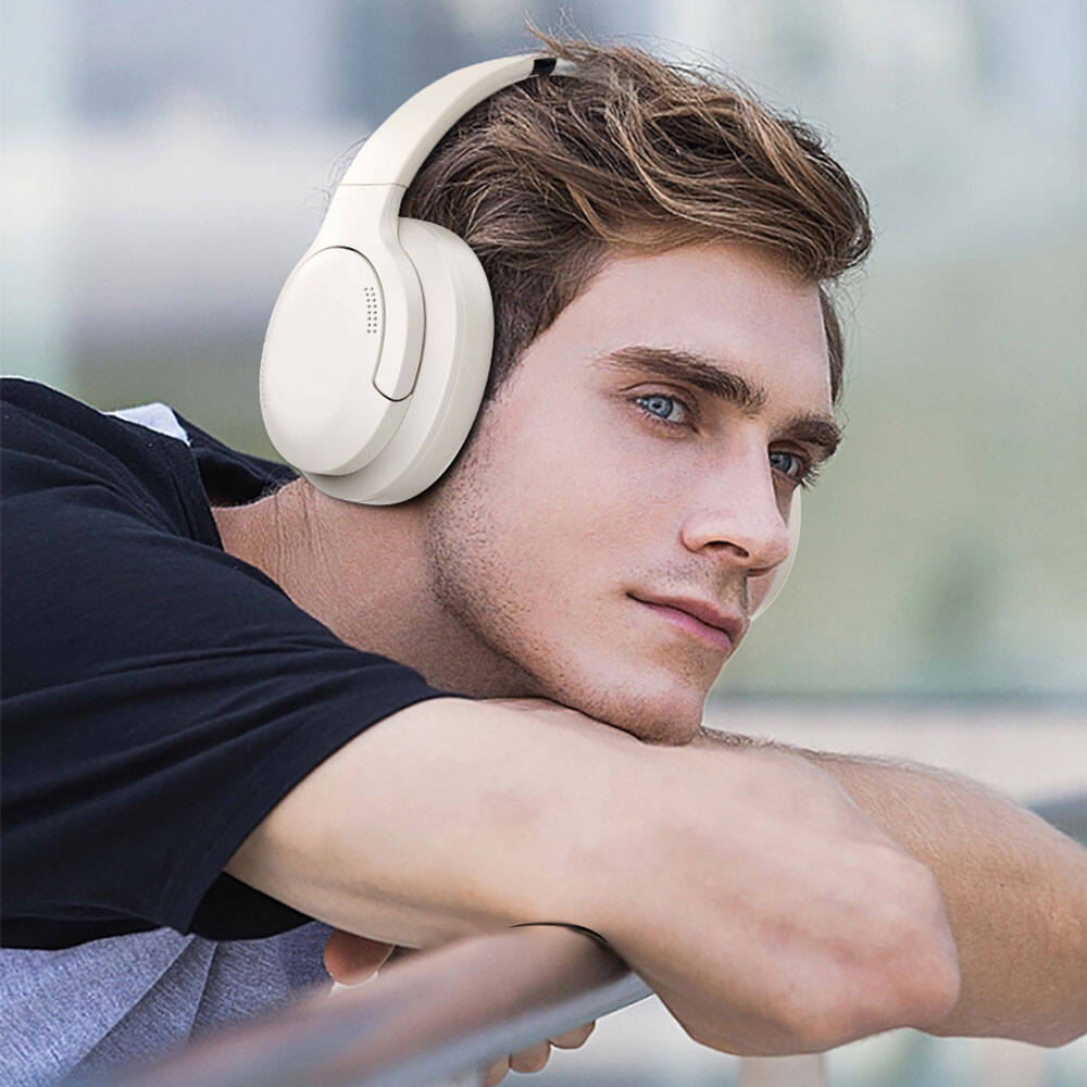 Wiwu TD-02 Sound Cool Serisi Katlanabilir Kulak Üstü Bluetooth Kulaklık Krem
