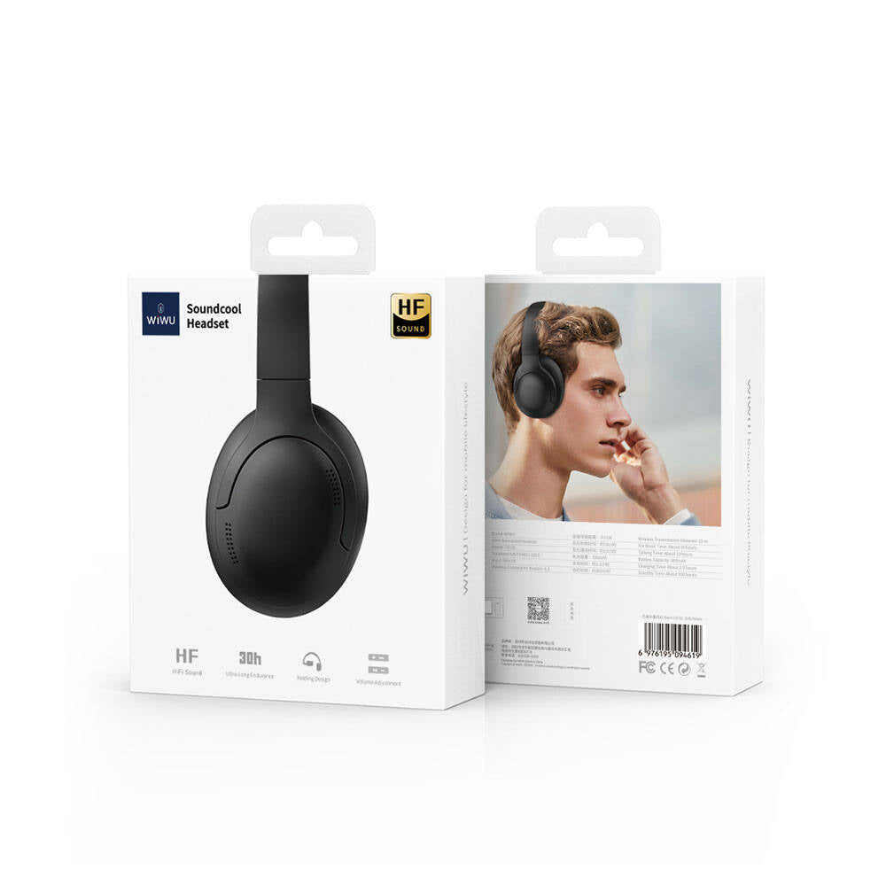 Wiwu TD-02 Sound Cool Serisi Katlanabilir Kulak Üstü Bluetooth Kulaklık Krem