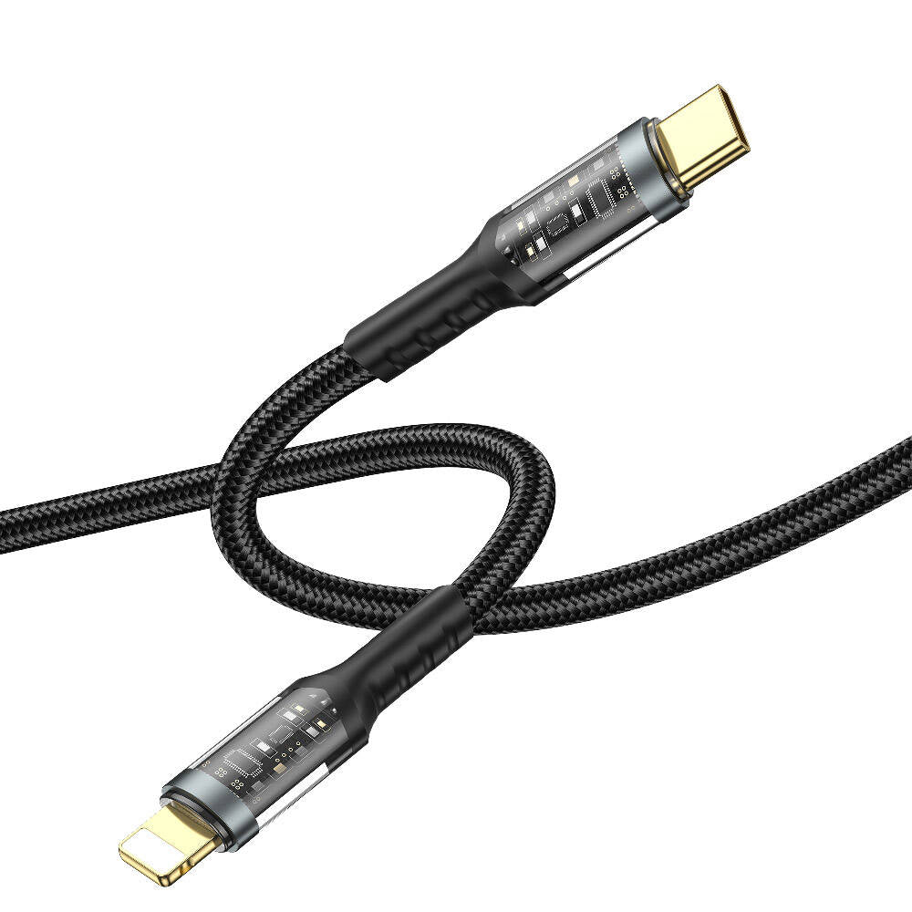 Wiwu Wi-C016 Geek Serisi Type-C to Lightning PD Data Kablo 30W 1.2 Metre Siyah