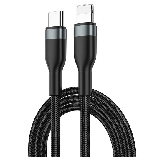 Wiwu Wİ-C017 Concise Serisi Type-C to Lightning PD Data Kablo 30W 1.2 Metre Siyah