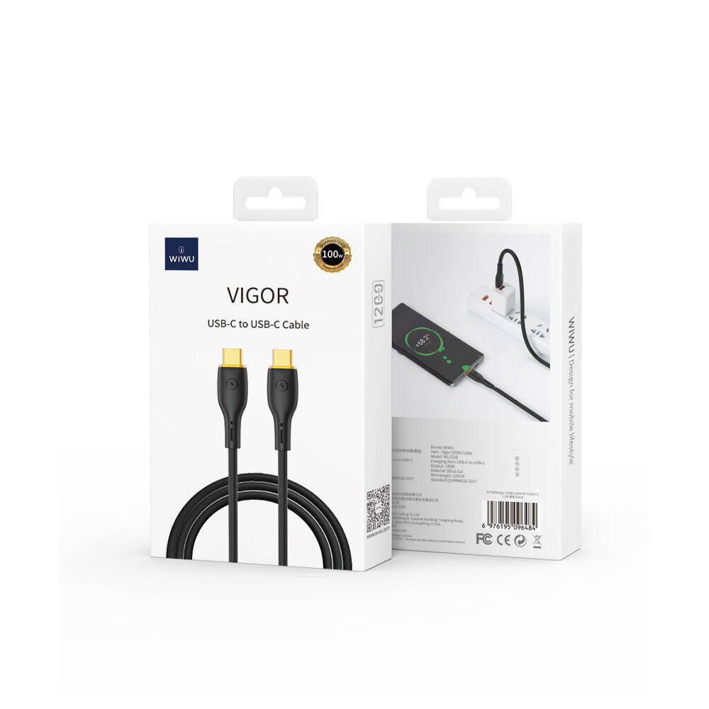 Wiwu Wi-C018 Vigor Serisi Type-C to Type-C PD Data Kablo 100W 1.2 Metre Beyaz