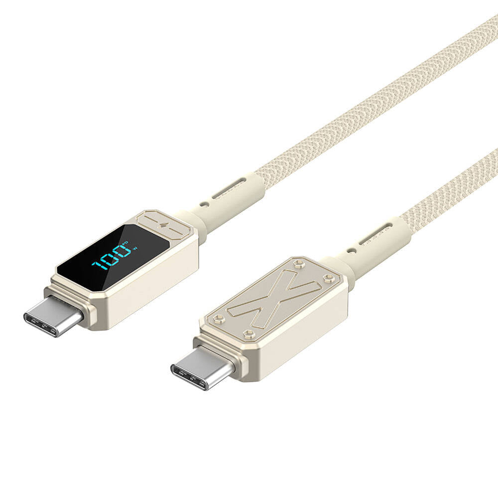 Wiwu Wi-C038 Titan Serisi Type-C to Type-C PD 100W LED Dijital Göstergeli Şarj ve Data Kablosu 1.2M Siyah