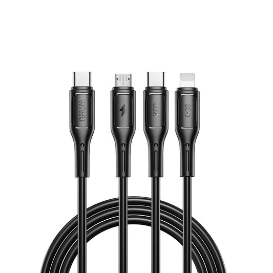 Wiwu Wi-C046E Starlink Serisi 3in1 USB-C to Lightning – Type-C – Micro Şarj ve Data Kablosu 60W 1.2M