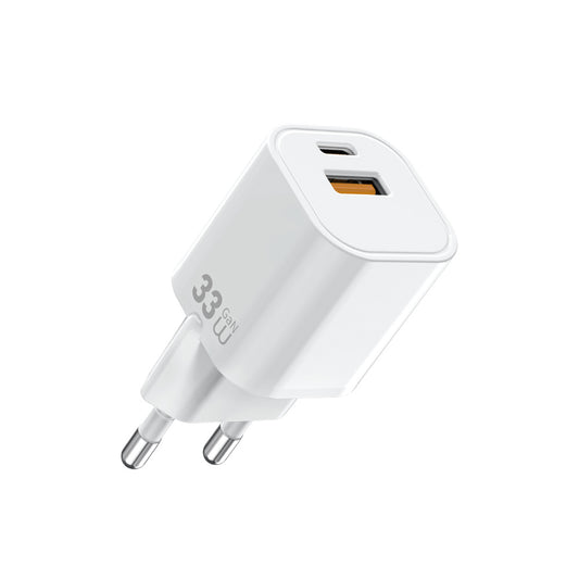 Wiwu Wi-G017 Cube Serisi Type-C PD & USB-A GaN Tech PD Hızlı Şarj Özellikli Mini Şarj Başlığı 33W