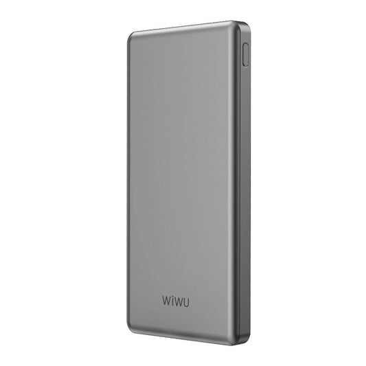 Wiwu Wi-P013 Slim Serisi LED Işık Göstergeli Ultra İnce Taşınabilir Powerbank 10000mAh 22.5W Gri