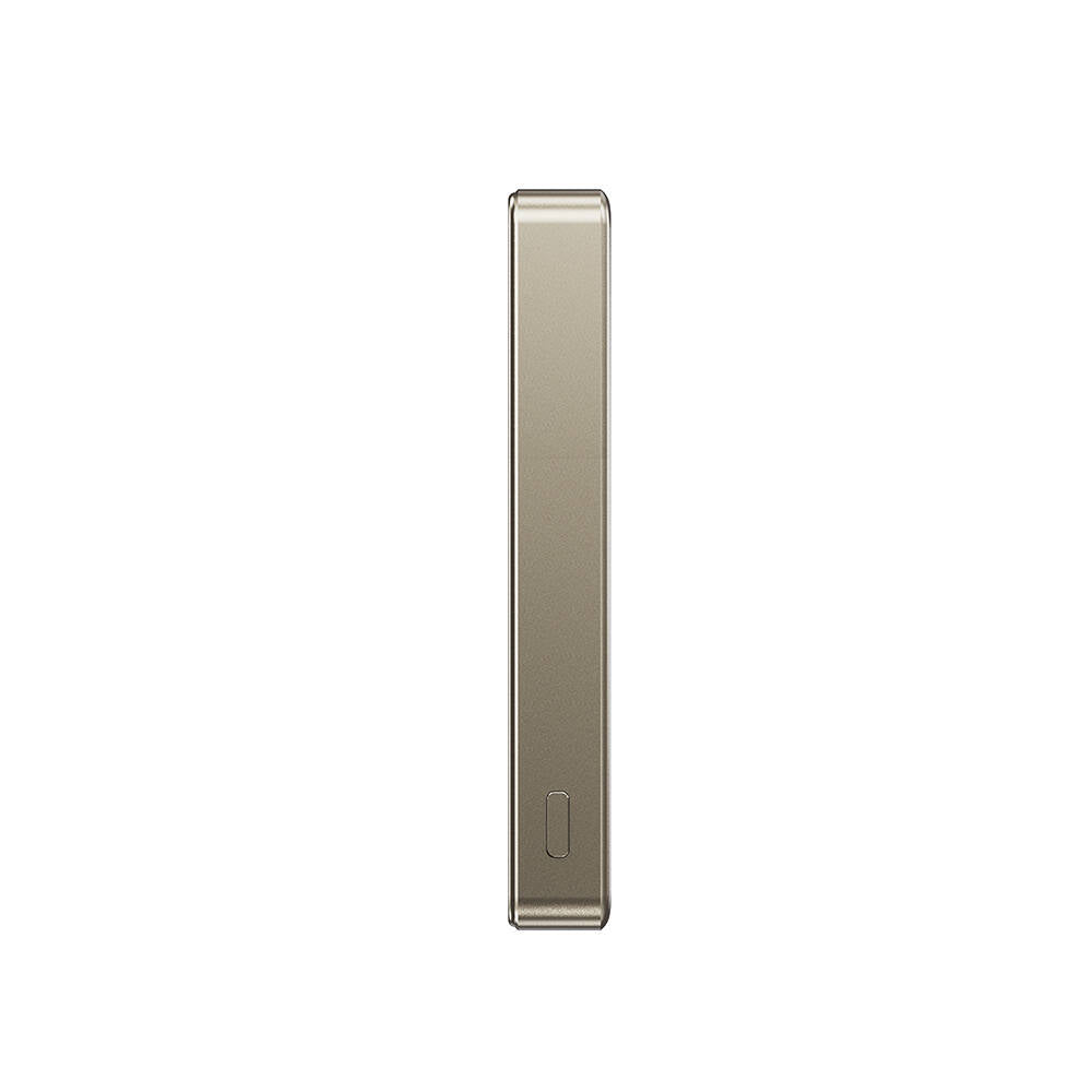 Wiwu Wi-P020 Ultra-Thin Explore Serisi Led Göstergeli Wireless M-safe Powerbank 15W 10000mAh Titanyum-Gold