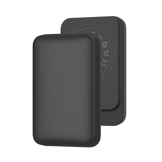 Wiwu Wi-P037 Qi Şarj Teknolojili LED Işık Göstergeli M-safe Kablosuz Powerbank 5000mAh 15W Siyah