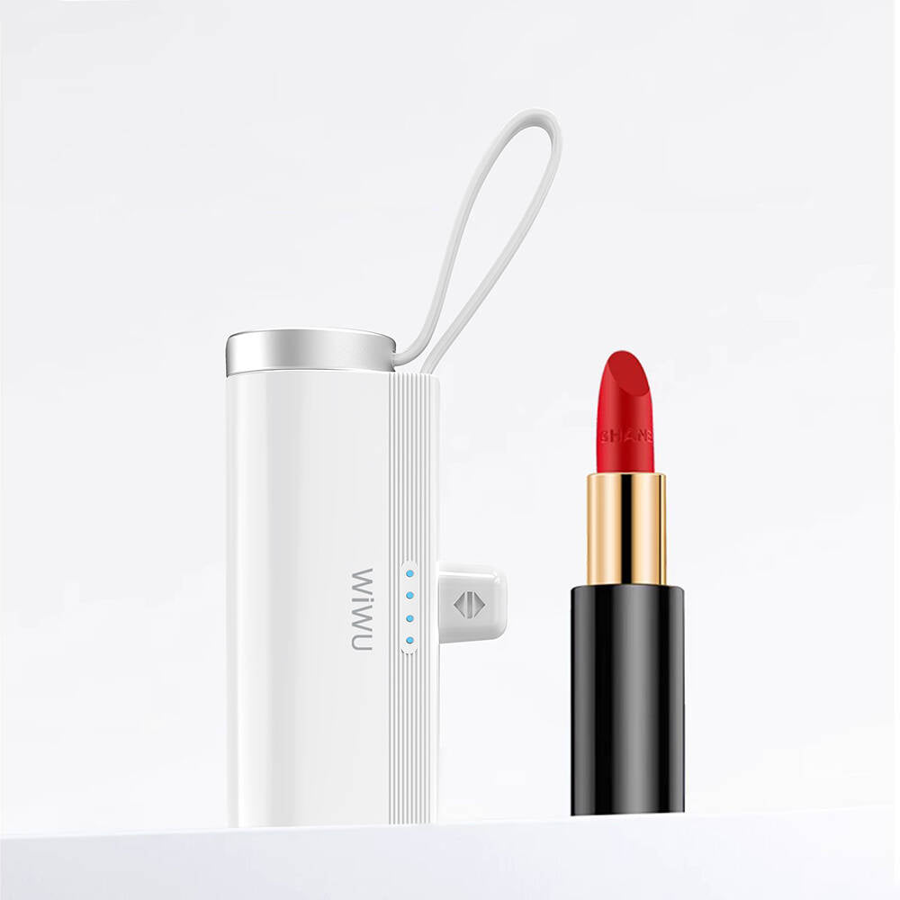 Wiwu Wi-W026 Capsule Serisi 2in1 Mini Taşınabilir Standlı Askılı Type-C PD Powerbank 5000mAh Beyaz
