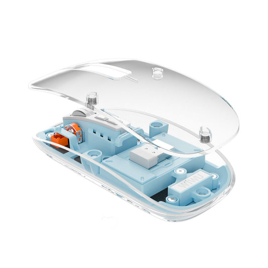 Wiwu WM105 Crystal RGB Led Işıklandırmalı Şeffaf Tasarım Mouse Mavi
