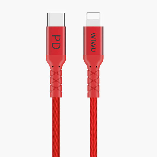 Wiwu WP101 MFI Type-c to Lightning Kablo Kırmızı
