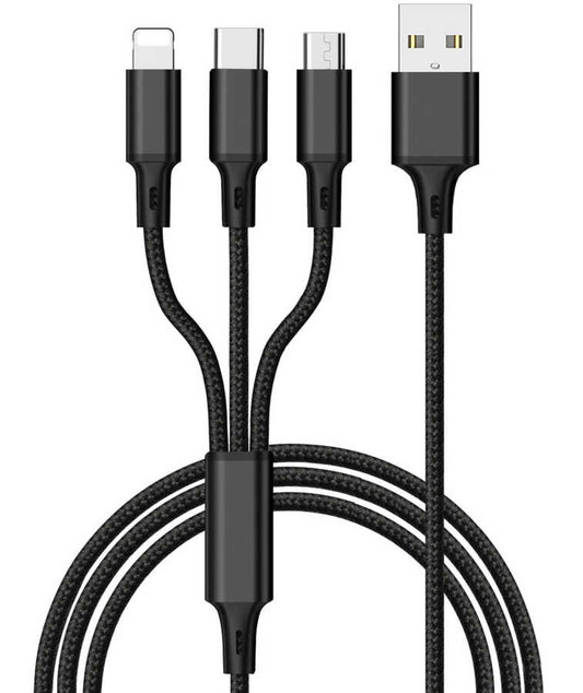 Wiwu YZ108 3 in 1 Usb Kablo Siyah