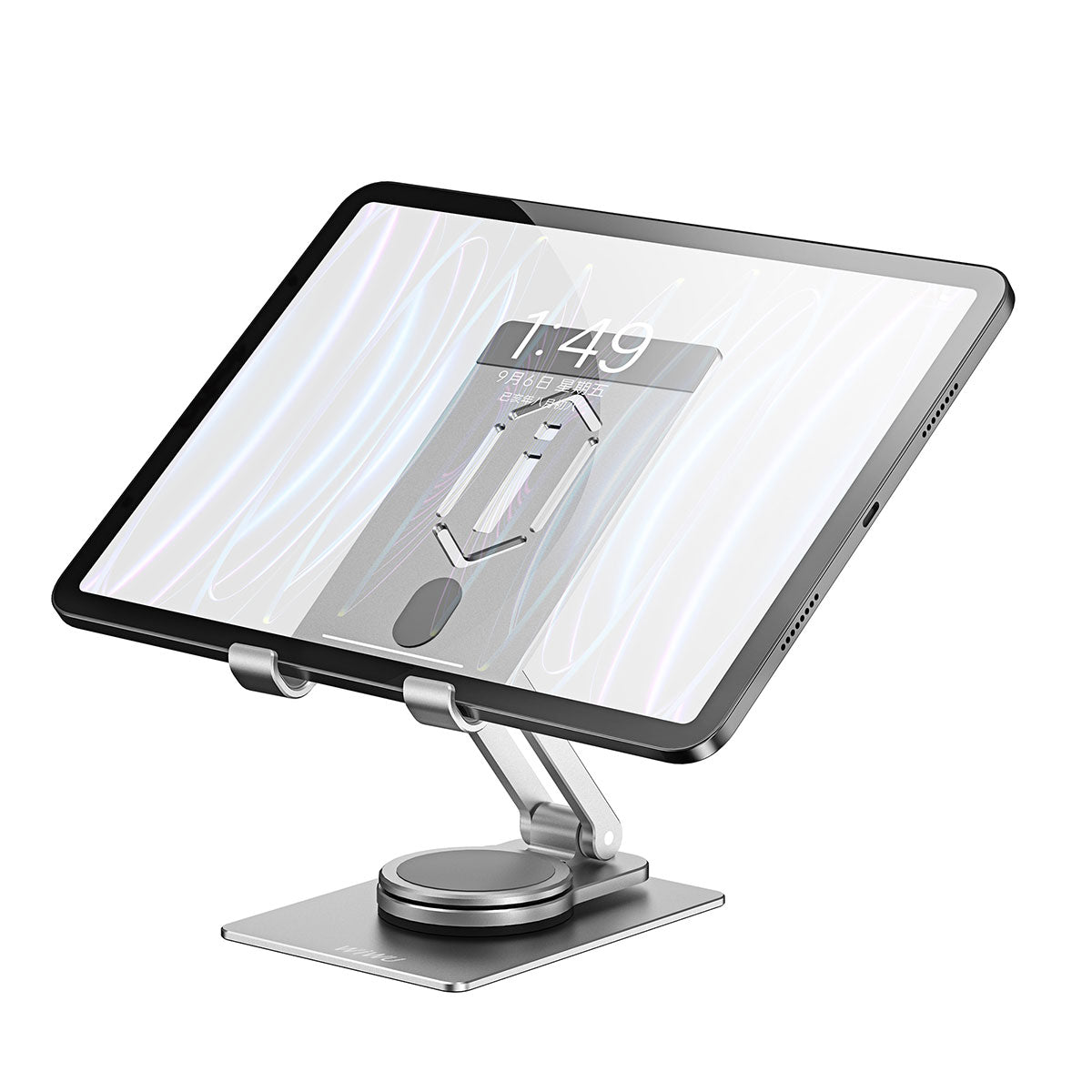 Wiwu ZM107 Taşınabilir Katlanabilir 360 Dönebilen Metal Telefon ve Tablet Standı Gümüş