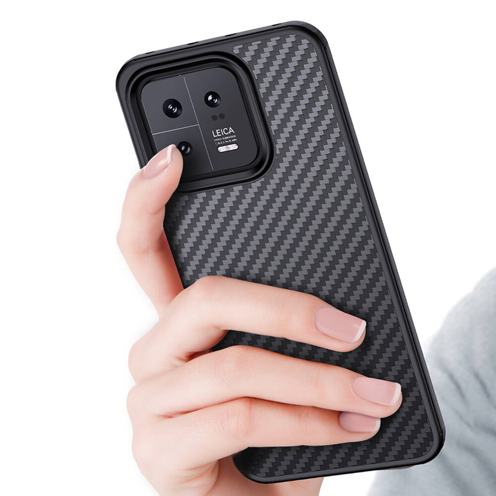Xiaomi Mi 13 Pro Kılıf Aramid Karbon Fiber M-safe Özellikli Wlons Radison Kapak Siyah
