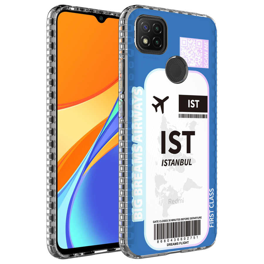 Xiaomi Redmi 9C Kılıf Airbag Kenarlı Renkli Desenli Silikon Zore Elegans Kapak
