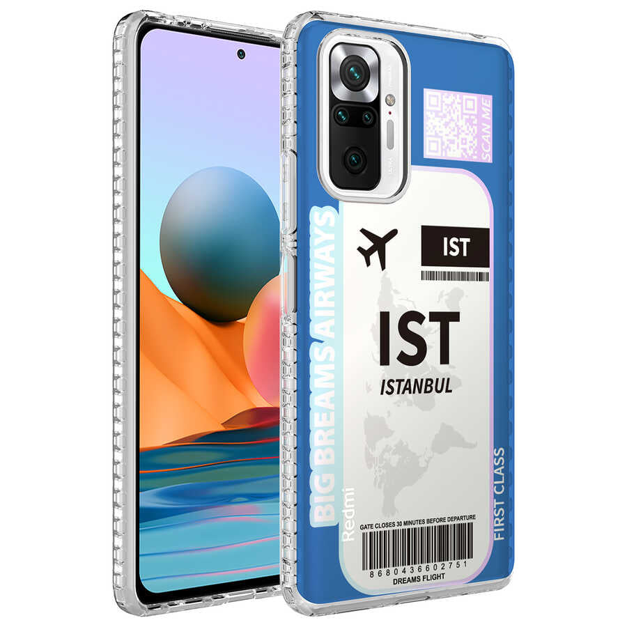 Xiaomi Redmi Note 10 Pro Kılıf Airbag Kenarlı Renkli Desenli Silikon Zore Elegans Kapak