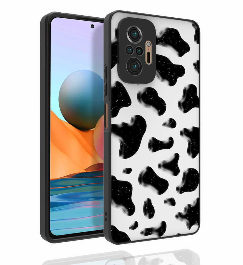 Xiaomi Redmi Note 10 Pro Kılıf Desenli Kamera Korumalı Parlak Zore Nora Kapak