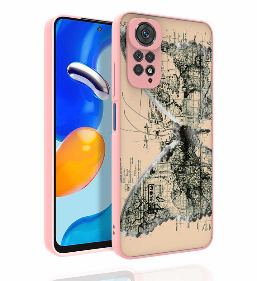 Xiaomi Redmi Note 11S Global Kılıf Desenli Kamera Korumalı Parlak Zore Nora Kapak