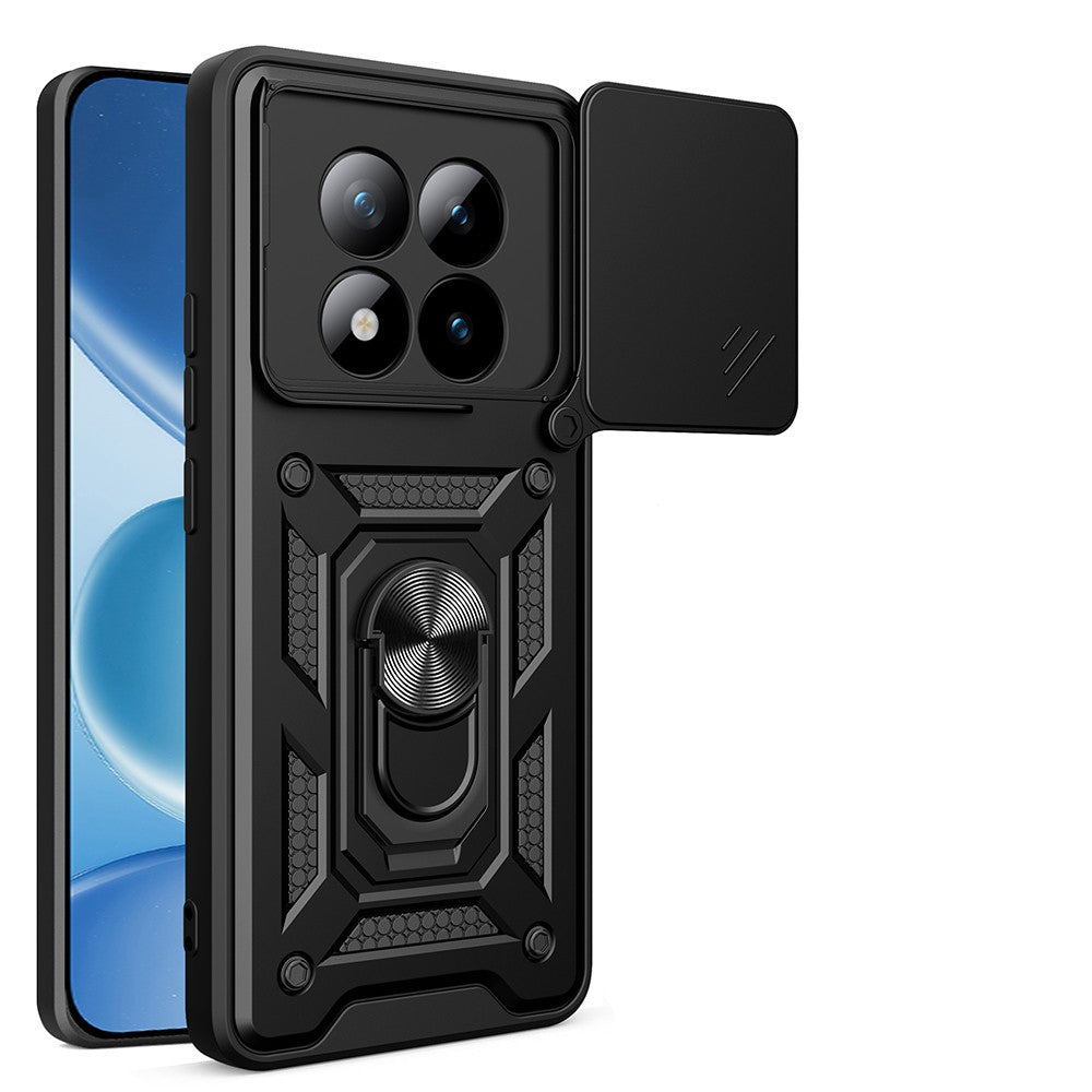 Xiaomi Redmi Note 15 Pro Plus Kılıf Magnetik Standlı Kamera Korumalı Zore Sürgülü Vega Kapak