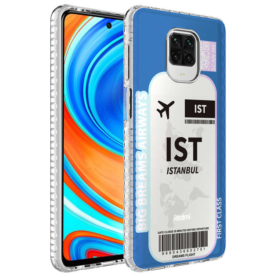 Xiaomi Redmi Note 9 Pro Kılıf Airbag Kenarlı Renkli Desenli Silikon Zore Elegans Kapak