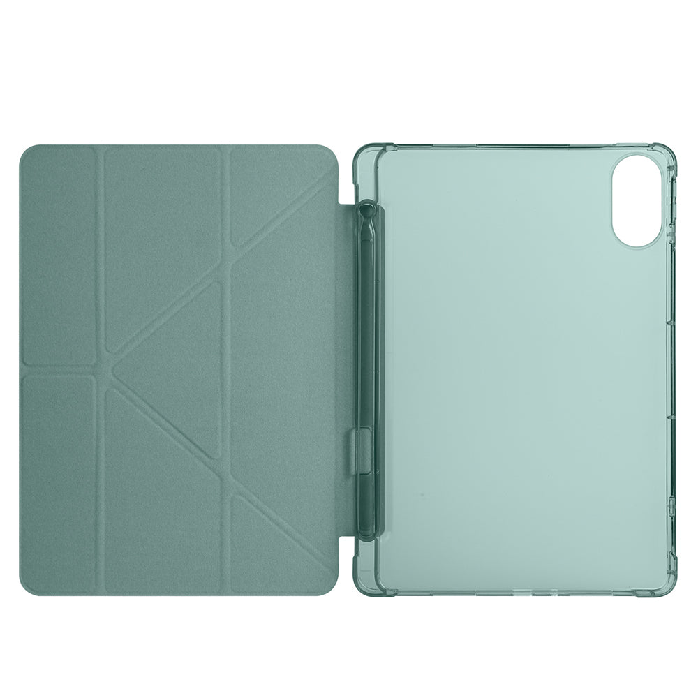 Xiaomi Redmi Pad 2 Kılıf Zore Tri Folding Kalem Bölmeli Standlı Kılıf Koyu Yeşil