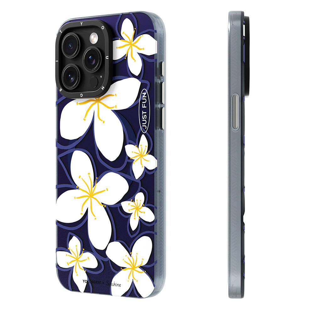 Apple iPhone 15 Pro Max Kılıf M-safe Şarj Özellikli Sunshine Tasarımlı Youngkit Smile Serisi Kapak Lacivert