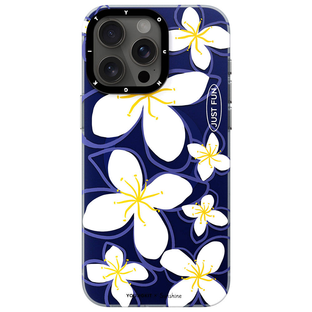 Apple iPhone 15 Pro Max Kılıf M-safe Şarj Özellikli Sunshine Tasarımlı Youngkit Smile Serisi Kapak Lacivert
